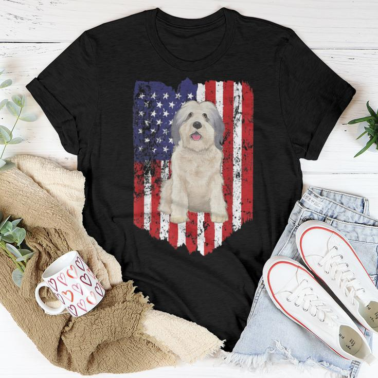 American Flag Polish Lowland Sheepdog 4Th Of July Usa Women T-shirt Unique Gifts