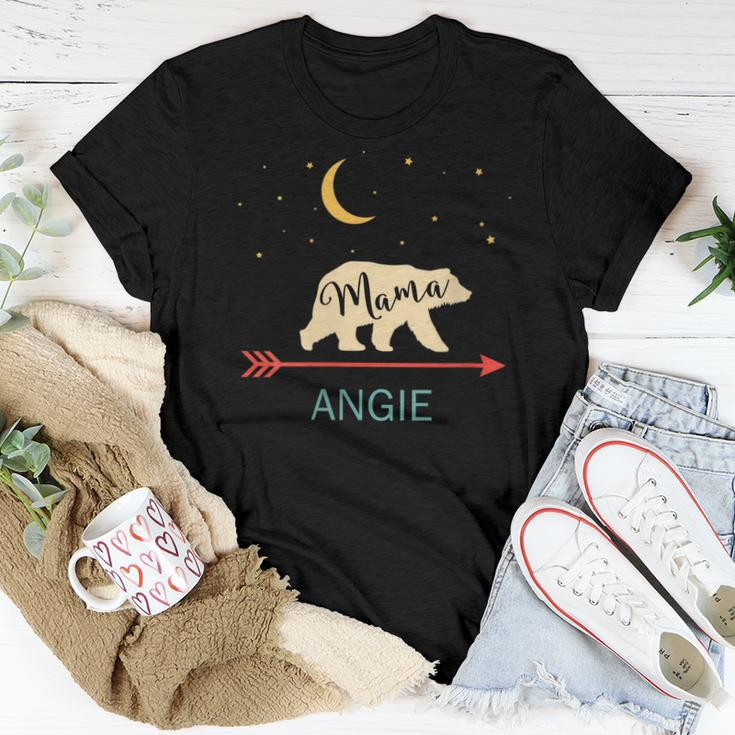 Angie Name Personalized Retro Mama Bear Women T-shirt Unique Gifts