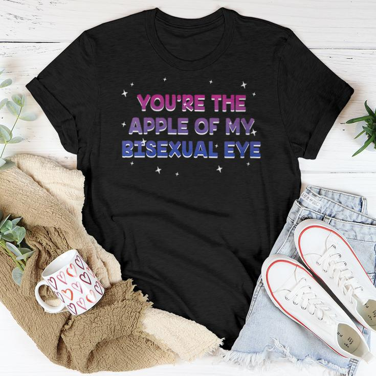 The Apple Of My Bisexual Eye Bi Couples Bi Pride Lovers Women T-shirt Unique Gifts