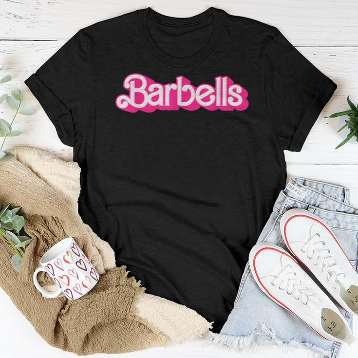 Barbells Pink Retro Gym Workout Classic Girl Gear Women T-shirt Funny Gifts