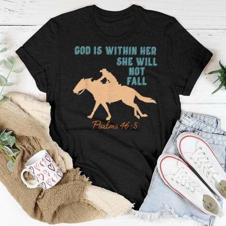 Barrel Racing Christian Cowgirl Western Stuff Women T-shirt Unique Gifts