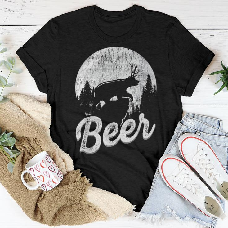 Bear Deer Beer Day Drinking Adult Humor Women T-shirt Unique Gifts