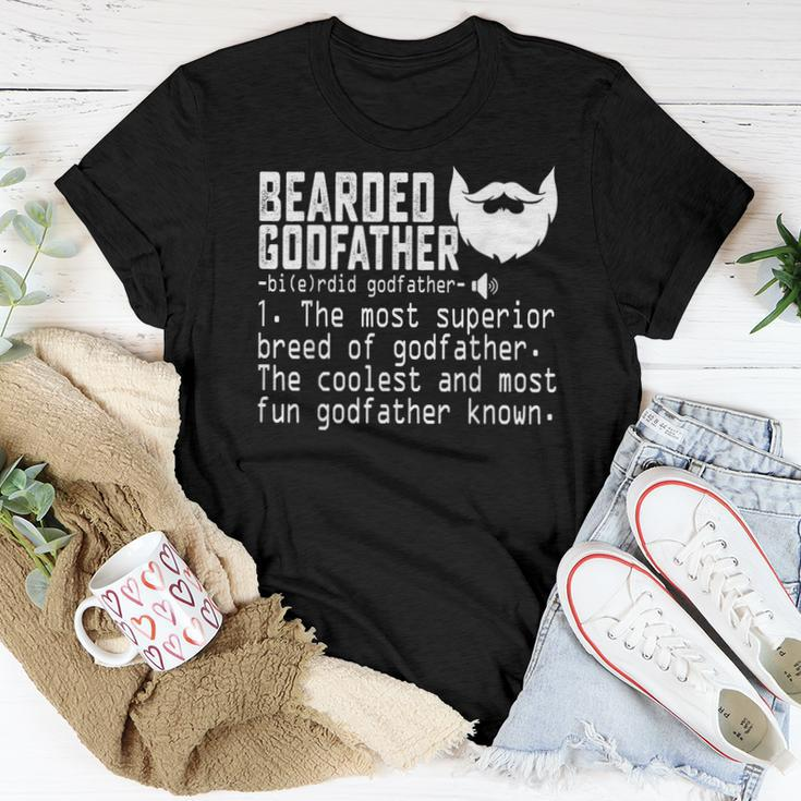 Bearded Godfather Definition Father Grandpa Uncle Women T-shirt Unique Gifts