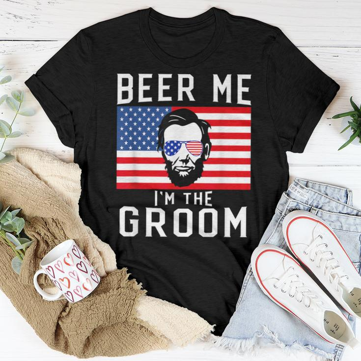 Beer Me I'm The Groom July 4Th Bachelor Party Women T-shirt Unique Gifts