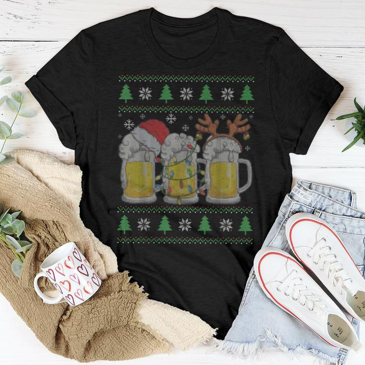 Beer Ugly Christmas Sweater Santa Beer Ale Lover Xmas Women T-shirt Unique Gifts