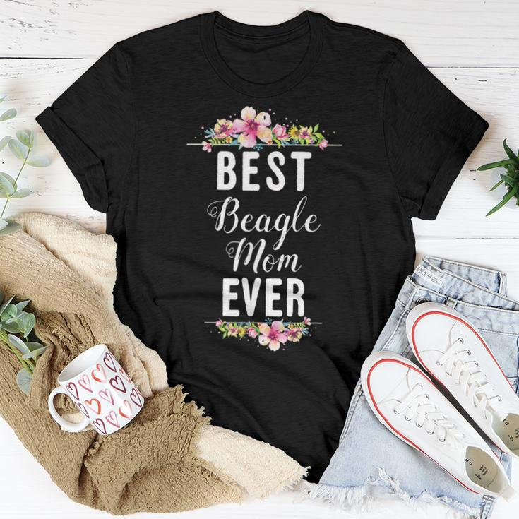 Best Beagle Mom Ever Floral Women T-shirt Unique Gifts