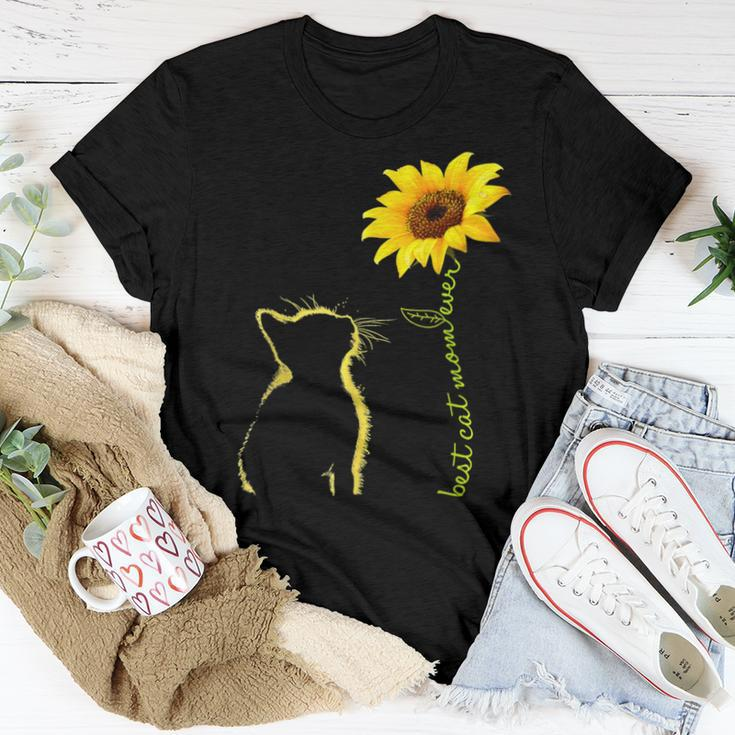 Best Cat Mom Ever Cat Lover Sunflower Pet Lover Women T-shirt Funny Gifts