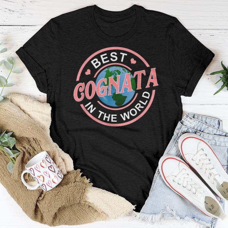 Best Cognata In The World Italian Sister In Law Women T-shirt Crewneck Unique Gifts