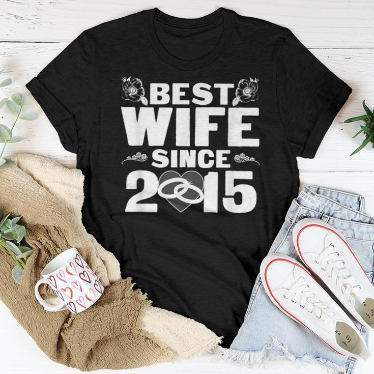 Best Wife Since 2015Floral 3Rd Wedding Anniversary Women T-shirt Unique Gifts