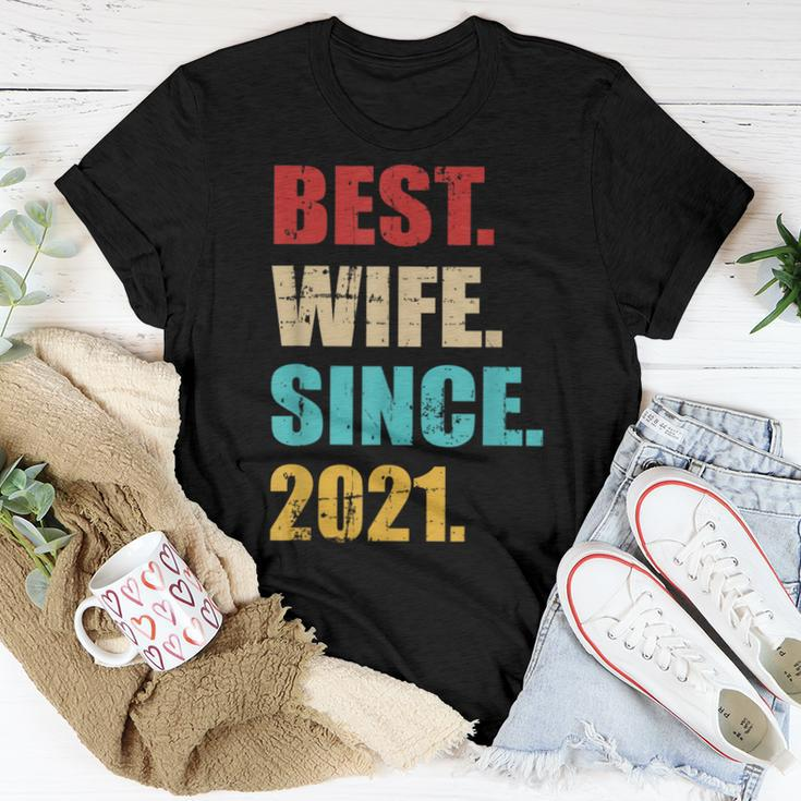 Best Wife Since 2021 For 2Nd Wedding Anniversary Vintage Women T-shirt Unique Gifts