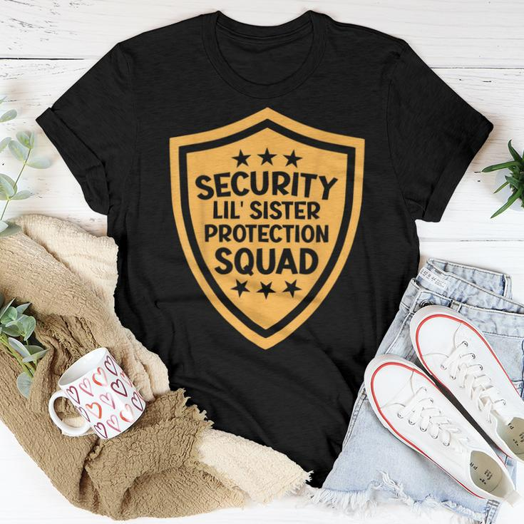 Big Brother Security Lil Sister Protection Squad Pregnancy For Sister Women T-shirt Unique Gifts