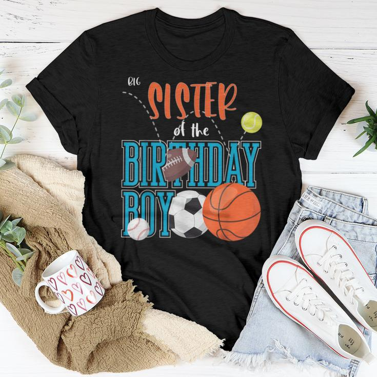 Big Sister Of The Birthday Boy Sports Matching Family Women T-shirt Unique Gifts