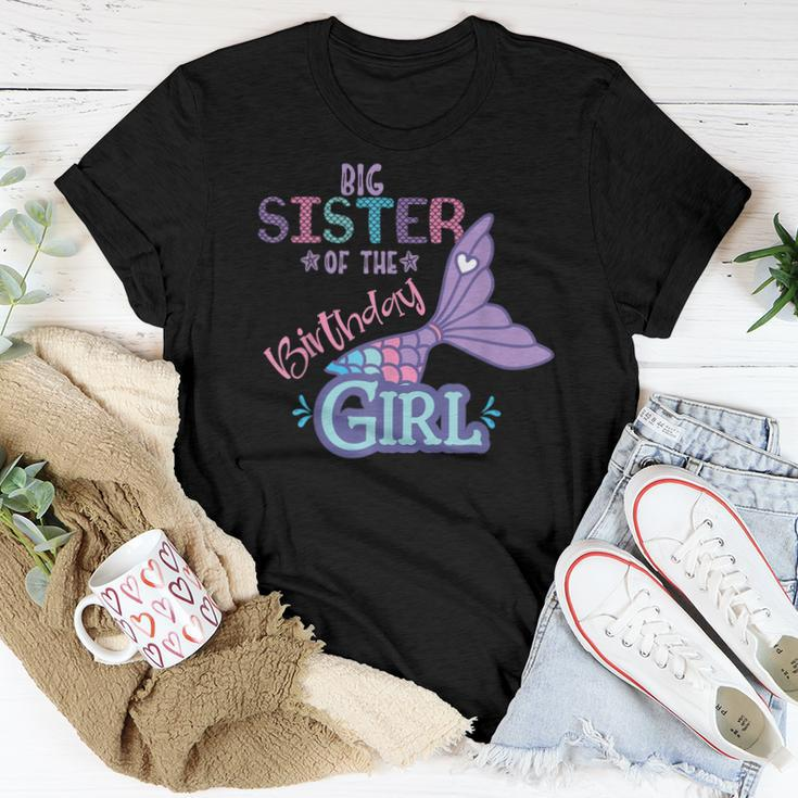 Big Sister Of The Birthday Girl Mermaid Matching Family Women T-shirt Unique Gifts