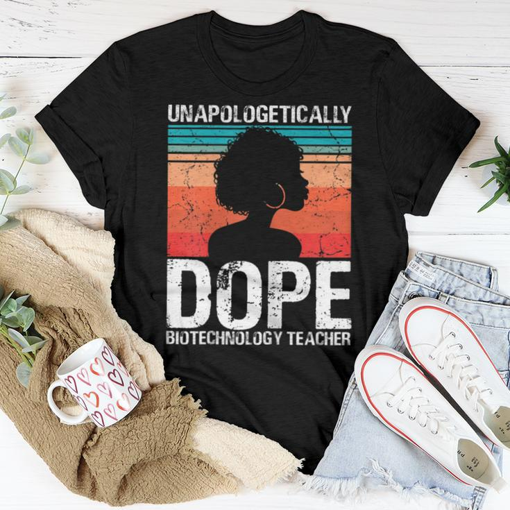 Biotechnology Teacher Unapologetically Dope Pride Afro Women T-shirt Unique Gifts