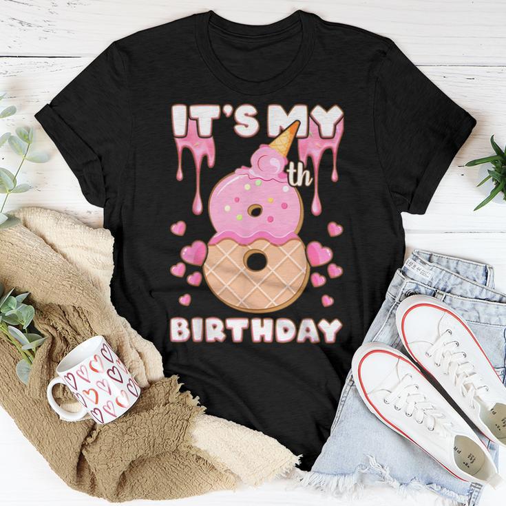 Birthday Girl 8 Years Ice Cream It's My 8Th Birthday Women T-shirt Funny Gifts