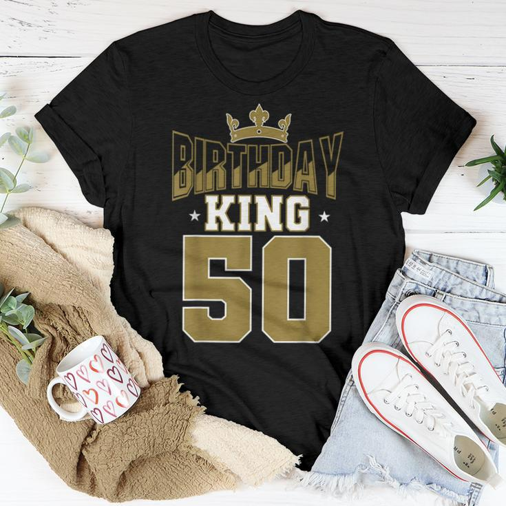 Birthday King 50 Bday Party Celebration 50Th Royal Theme Birthday Women T-shirt Unique Gifts