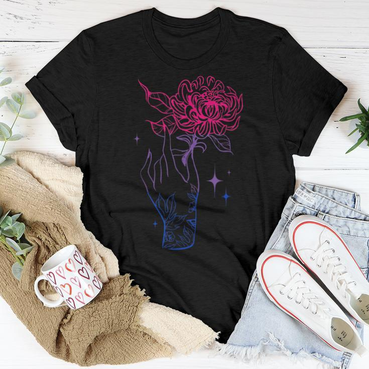 Bisexuality Flower Hand Bisexual Pride Bi Pride Bisexual Women T-shirt Unique Gifts