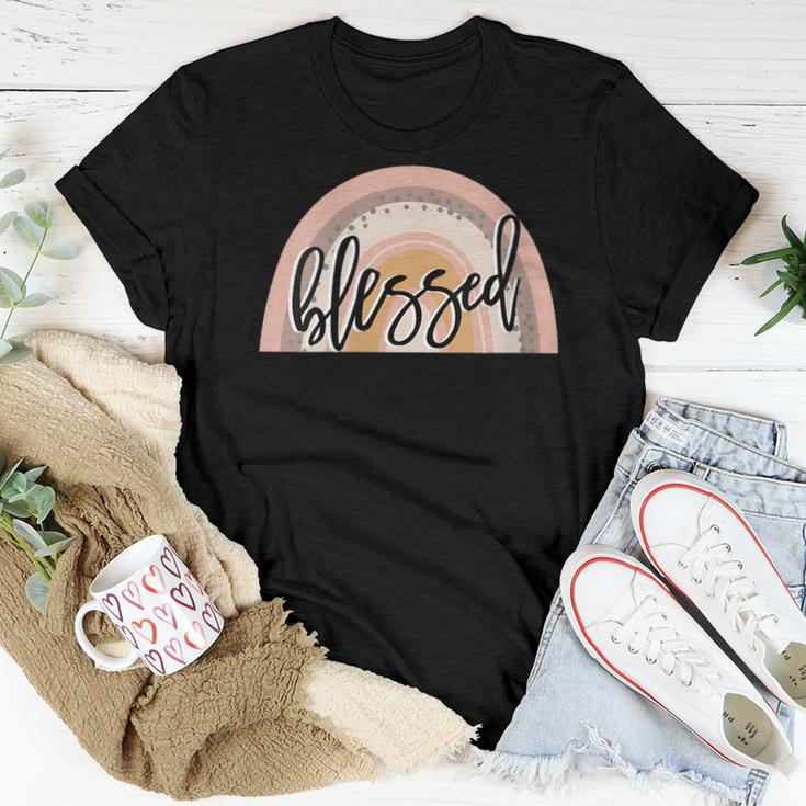 Blessed Boho Rainbow - Faith Based Christian Faith Women T-shirt Unique Gifts