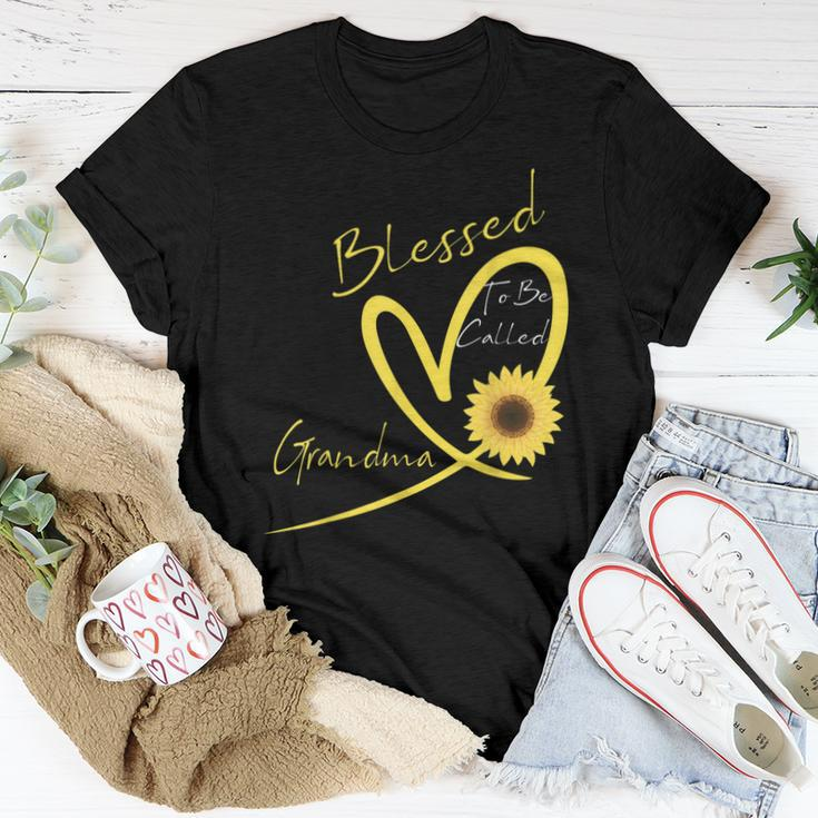 Blessed To Be Called Grandma Sunflower Heart Women T-shirt Unique Gifts