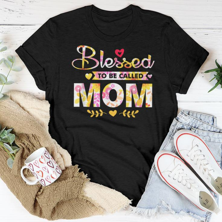 Blessed To Be Called Mom Floral Grandma Christmas Women T-shirt Unique Gifts