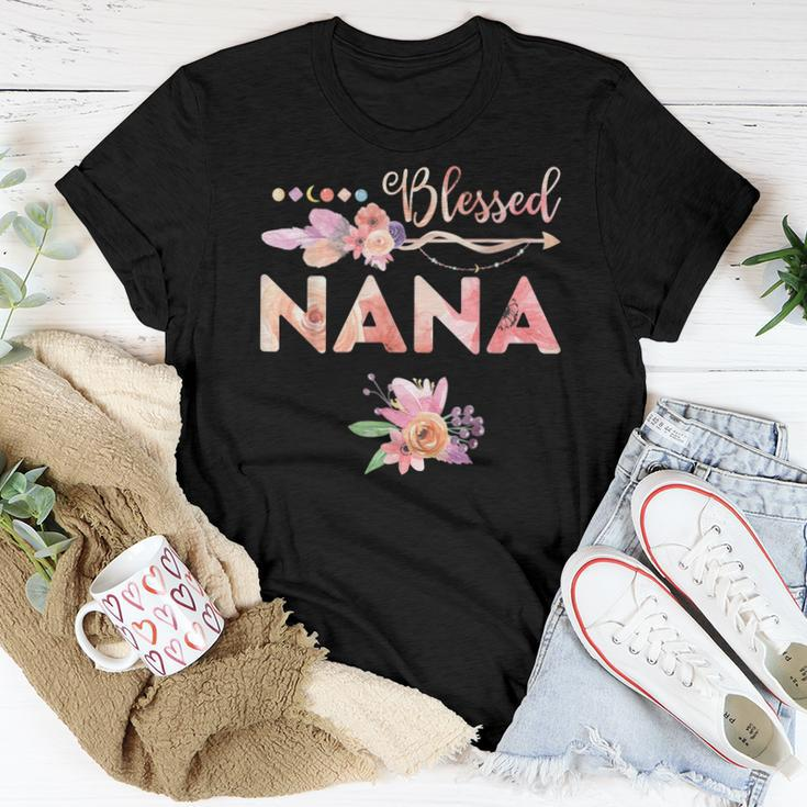 Blessed Nana Floral Grandma Women T-shirt Unique Gifts