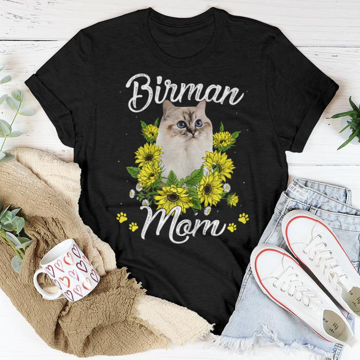 Cat Mom Sunflower Birman Mom Women T-shirt Unique Gifts