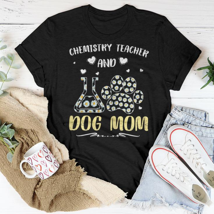 Chemistry Teacher And Dog Mom Costume Daisy Flower Women T-shirt Unique Gifts