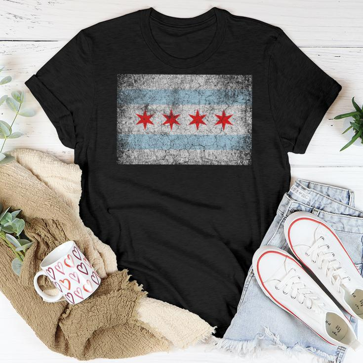 Chicago Flag Distressed Vintage Style Pride Women Women T-shirt Unique Gifts