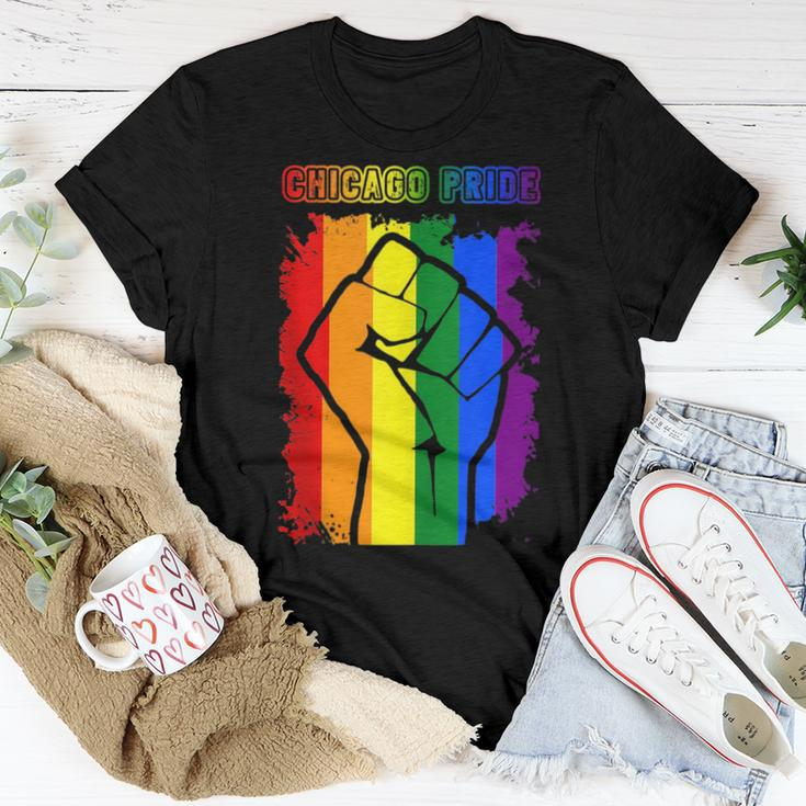 Chicago Lgbt Pride Month Lgbtq Rainbow Flag For Gay Lesbian Women T-shirt Crewneck Unique Gifts