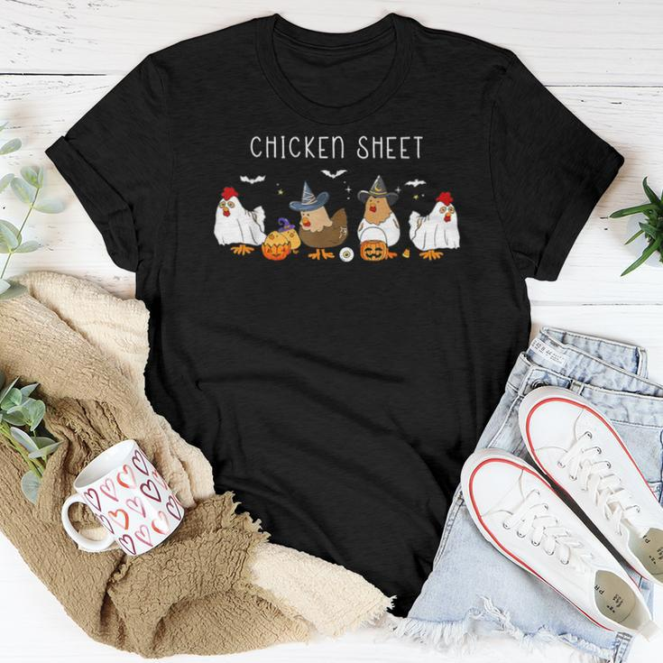 Chicken Sheet Halloween Ghost Chickens Farm Animal Lover Women T-shirt Funny Gifts