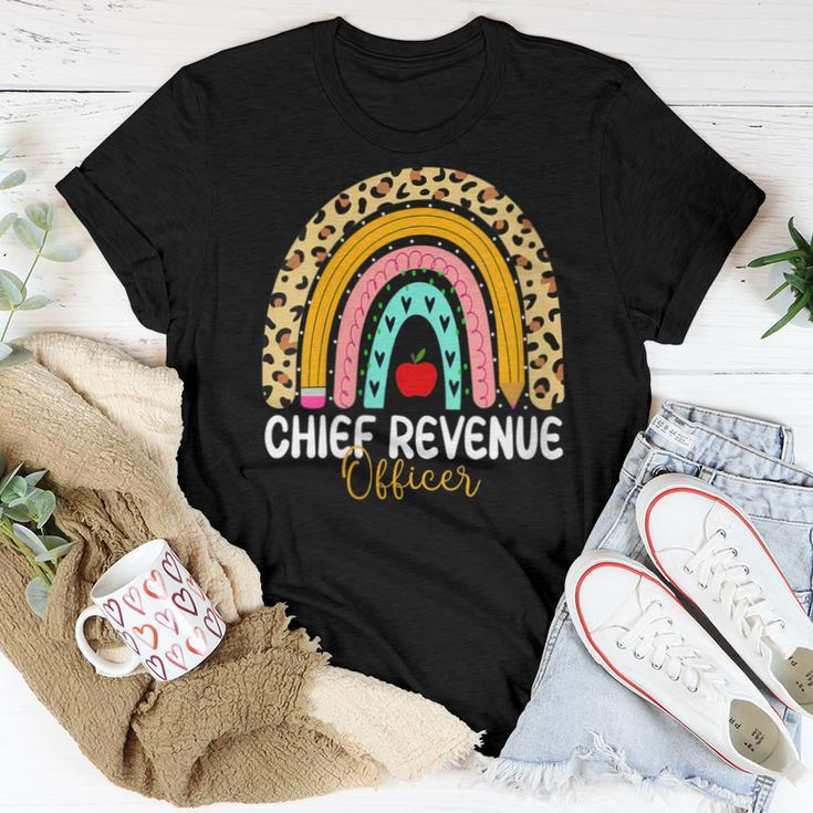 Chief Revenue Officer Leopard Rainbow Finance Back Work Women T-shirt Unique Gifts