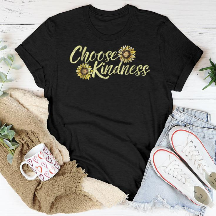 Choose Kindness Vintage Antibullying Sunflower Art Women T-shirt Unique Gifts
