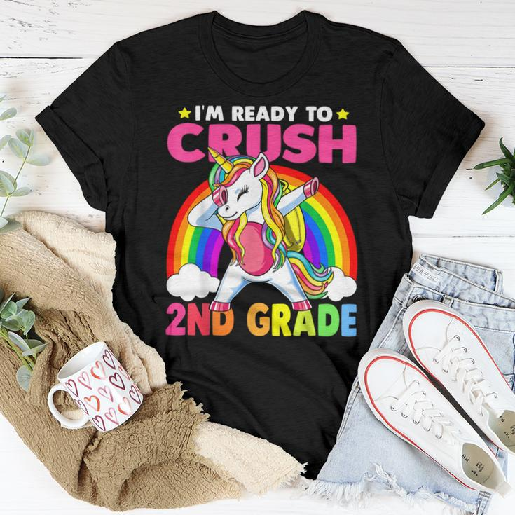 Crush 2Nd Grade Dabbing Unicorn Back To School Girls Gift Women T-shirt Funny Gifts
