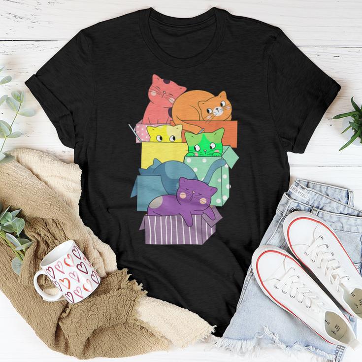 Cute Kawaii Cats Pile Lgbt Gay Pride Rainbow Flag Anime Cat Women T ...