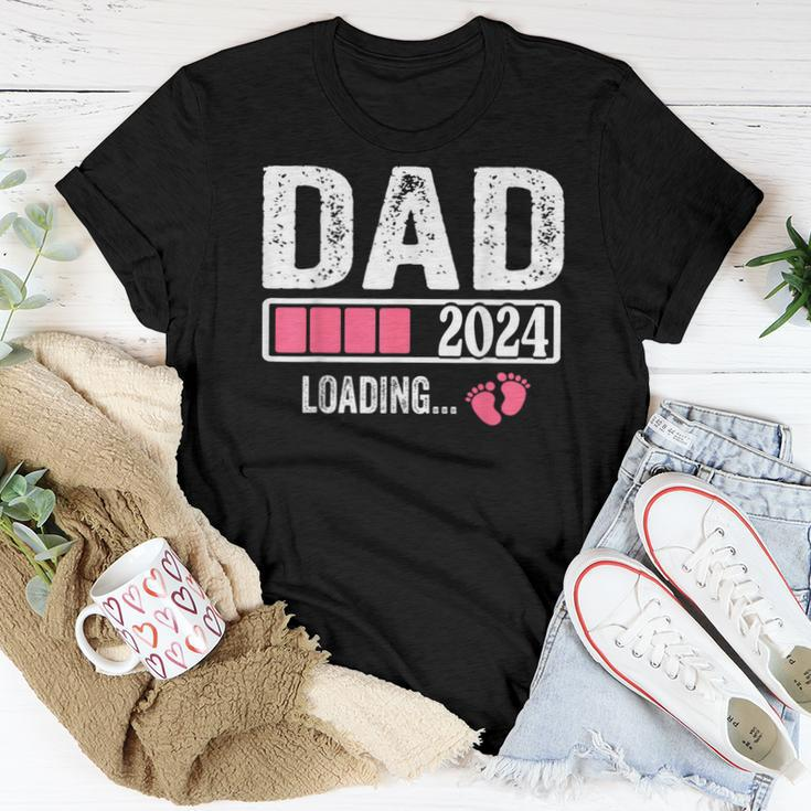 Dad 2024 Loading It's A Girl Baby Pregnancy Announcement Women T-shirt Funny Gifts