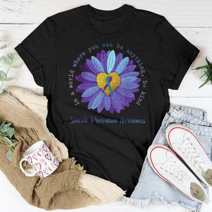Daisy Be Kind Suicide Prevention Awareness Teal And Purple Women T-shirt Unique Gifts