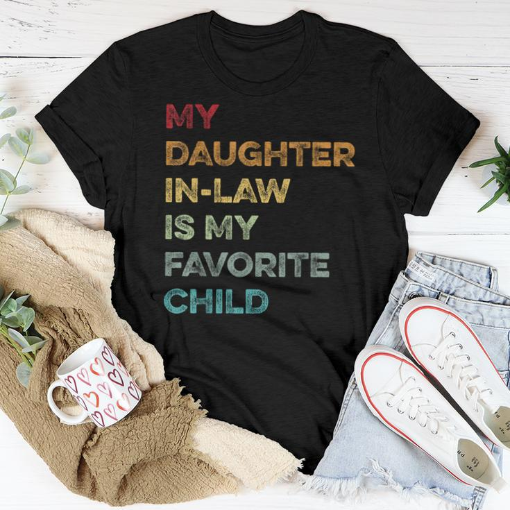 My Daughter In Law Is My Favorite Child Vintage Fathers Day Women T-shirt Unique Gifts