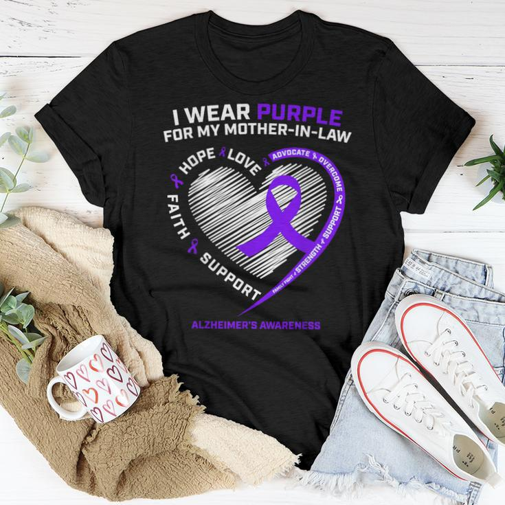 Dementia Mother In Law Purple Mom Alzheimers Awareness Women T-shirt Unique Gifts