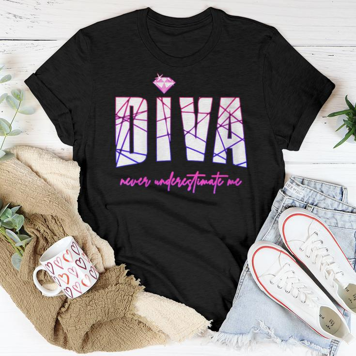Diva Never Underestimate Me For Party Girls Diva Party Women T-shirt Funny Gifts