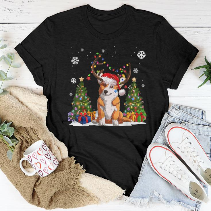Dog Lovers Cute Welsh Corgi Santa Hat Ugly Christmas Sweater Women T-shirt Funny Gifts