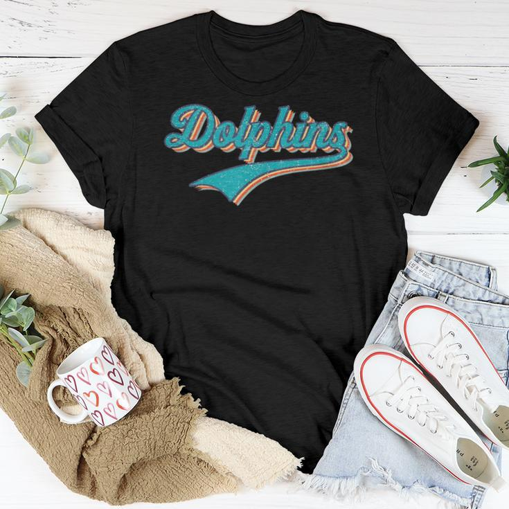 Dolphins Sports Name Vintage Retro For Boy Girl Women T-shirt Unique Gifts