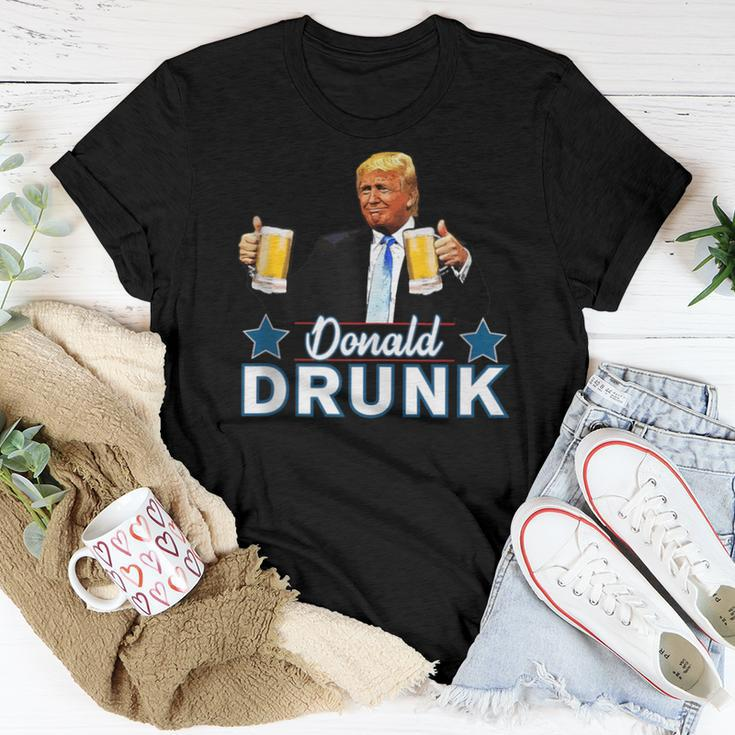Drinking Presidents Trump 4Th Of July Donald Drunk Women T-shirt Unique Gifts