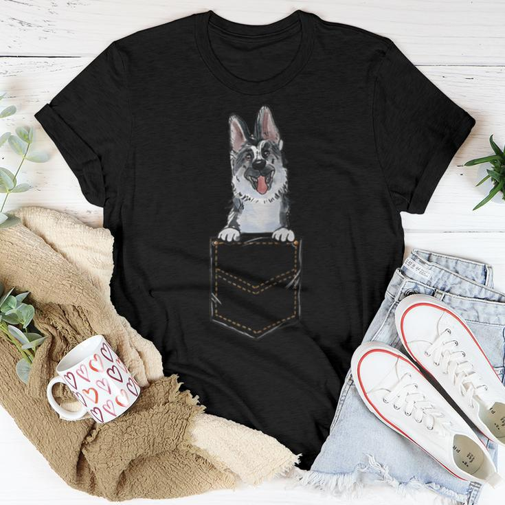East-European Shepherd Puppy For A Dog Owner Pet Pocket Women T-shirt Unique Gifts