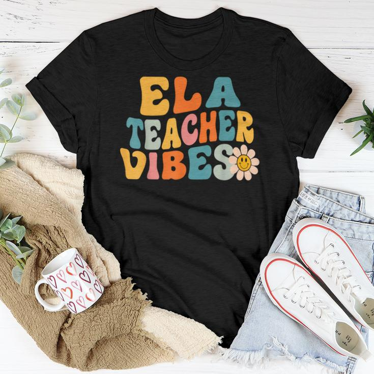 Ela Teacher Vibes Retro 1St Day Of School Groovy Teacher Women T-shirt Funny Gifts