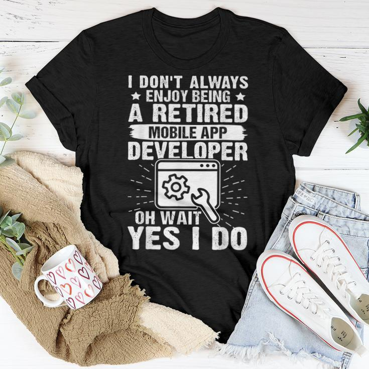 Enjoy Being A Retired Mobile App Developer Women T-shirt Unique Gifts