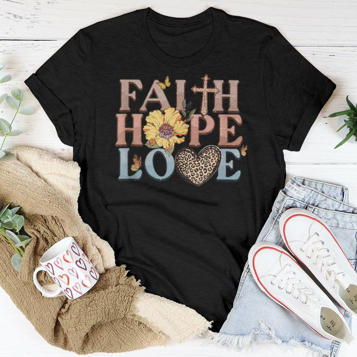 Faith Hope Love Leopard Jesus Christian Religious Boho Faith Women T-shirt Unique Gifts