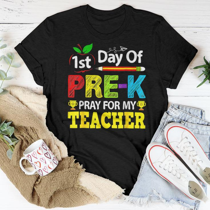 First Day Of Pre-K Pray For My Teacher Back To School Women T-shirt Unique Gifts