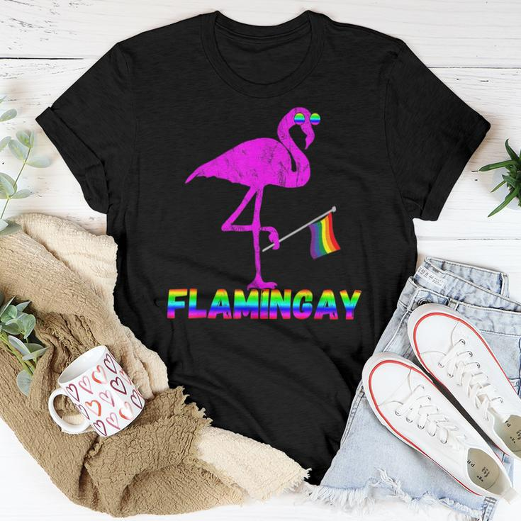 Flamingo Gay Pride Lgbt Homosexual Pink Exotic Bird Gender Women T-shirt Unique Gifts
