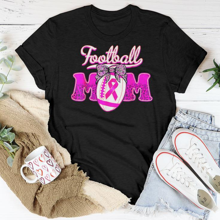 Football Cheer Mom Pink For Breast Cancer Warrior Women T-shirt Funny Gifts