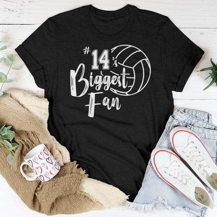 Fourn 14 Biggest Fan Volleyball Mom Volleyball Dad Women T-shirt Unique Gifts